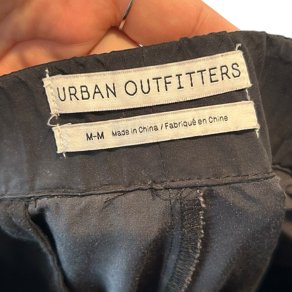 Urban Outfitters Black Ruffle Waist Joggers Sz M Clean Girl Minimalist - Picture 5 of 16
